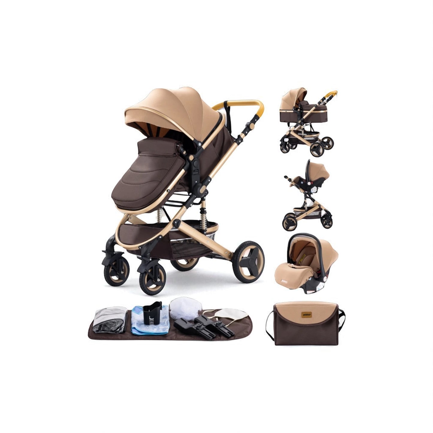 Poussette 3 en 1 Alma – Trio élégante, pliable et tout terrain