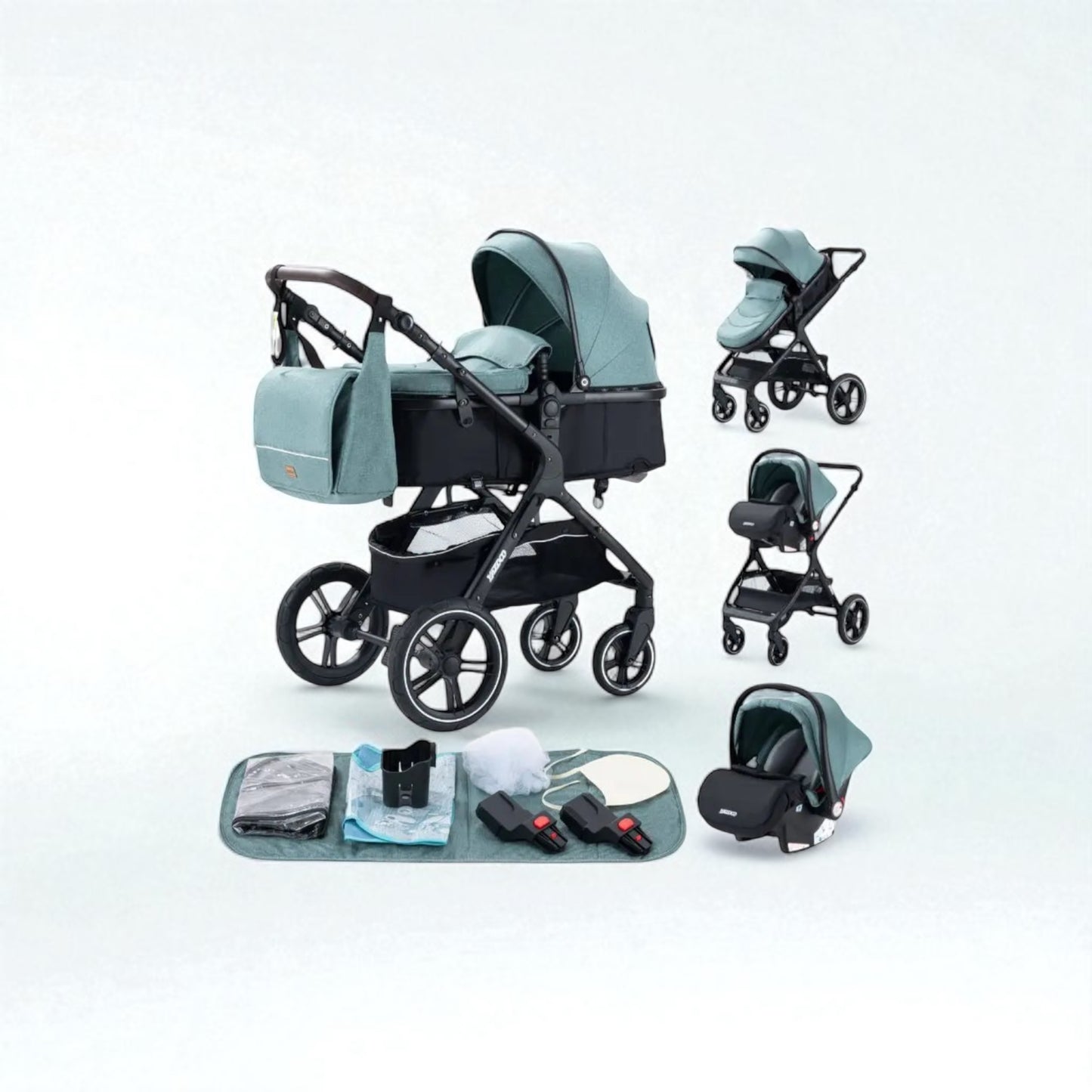 Poussette 3 en 1 Eolia – Trio confortable, évolutive et tout-terrain