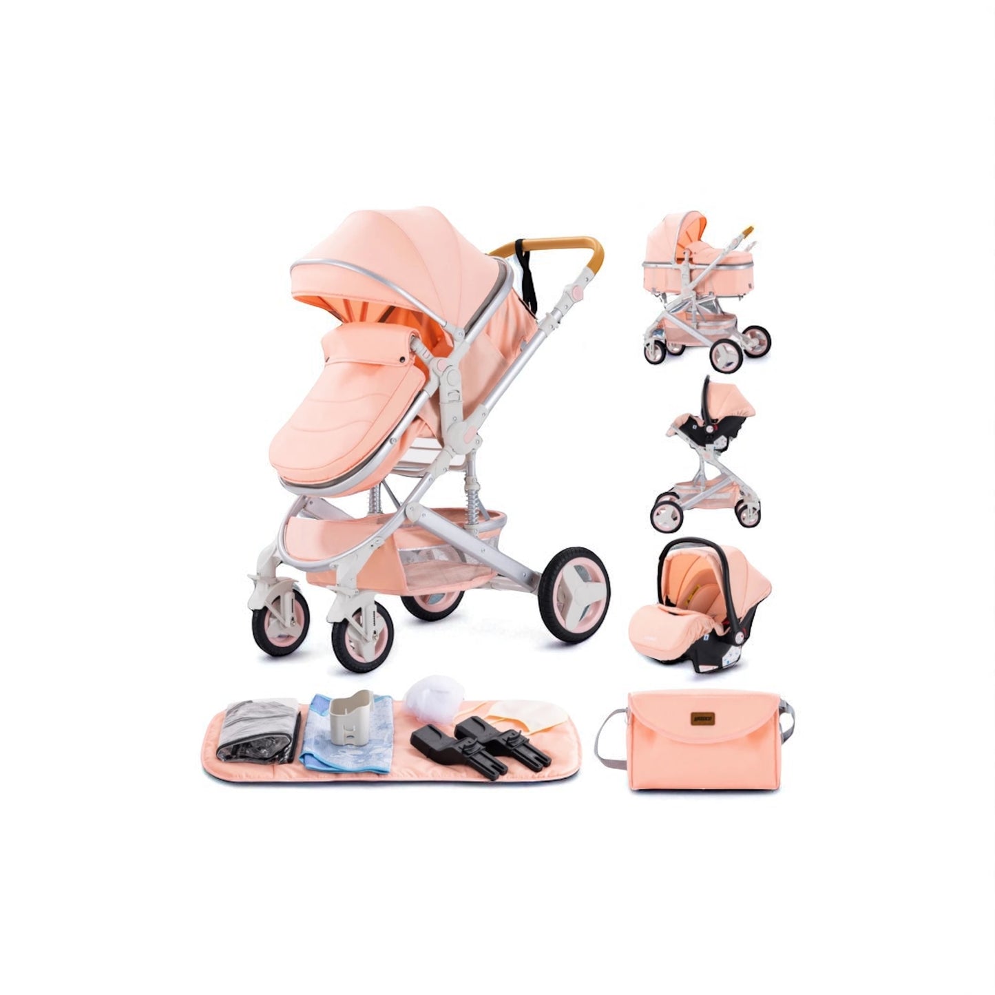 Poussette 3 en 1 Alma – Trio élégante, pliable et tout terrain