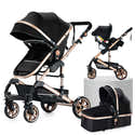 Poussette Double Tandem Léger Et Pliable - Sièges Réversibles - Charge Max 30 Kg (2x15kg) - De La Naissance à 36 Mois - 9