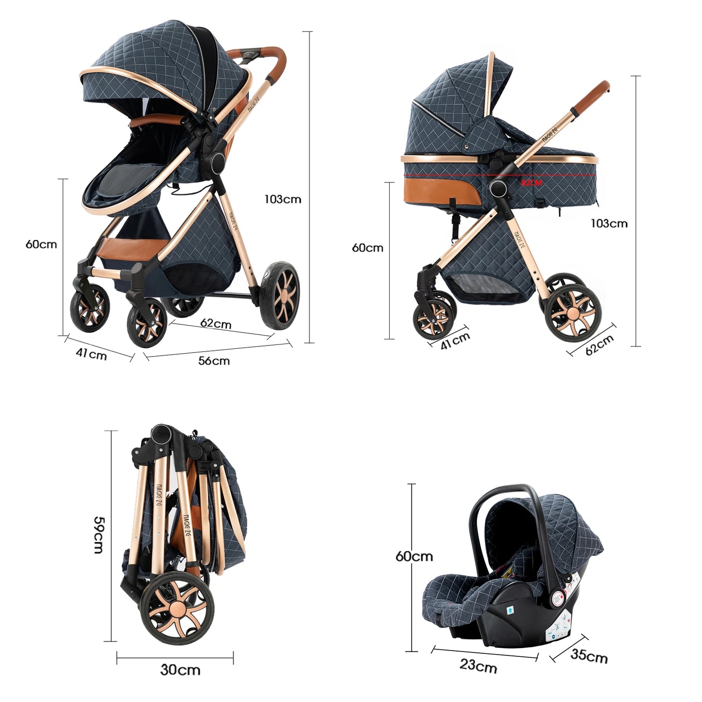 Poussette 3 en 1 Nova – Évolutive, compacte et tout terrain dès la naissance