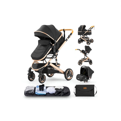 Poussette 3 en 1 Alma – Trio élégante, pliable et tout terrain