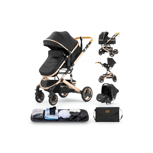 Poussette 3 en 1 Alma – Trio élégante, pliable et tout terrain
