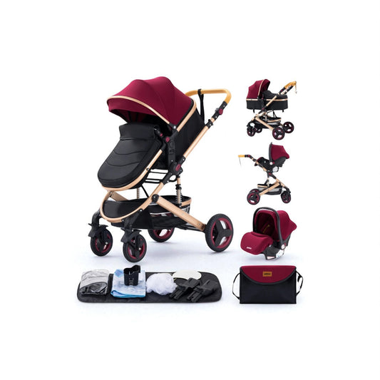 Poussette 3 en 1 Alma – Trio élégante, pliable et tout terrain