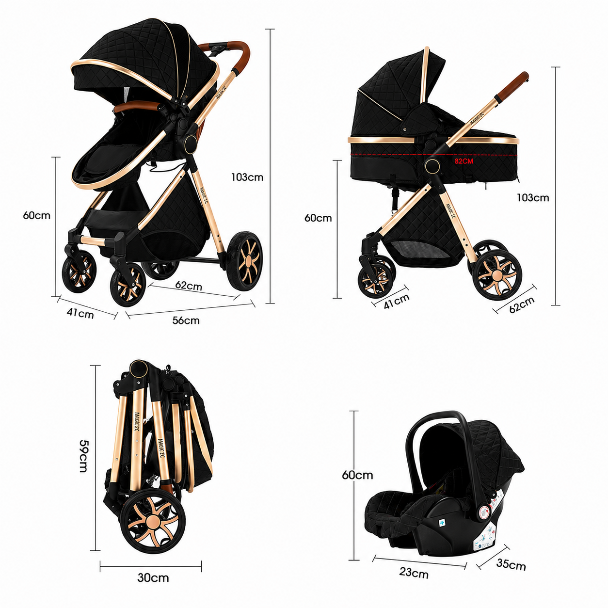 Poussette 3 en 1 Nova – Évolutive, compacte et tout terrain dès la naissance