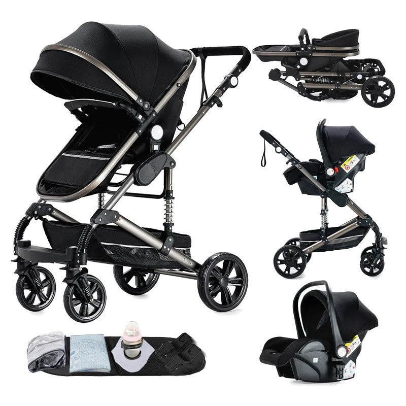 Poussette 3 en 1 Alma – Trio élégante, pliable et tout terrain
