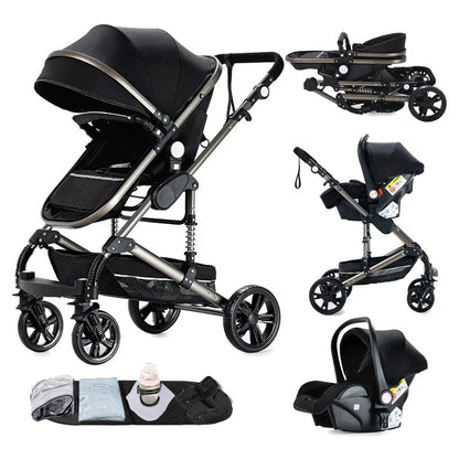 Poussette 3 en 1 Alma – Trio élégante, pliable et tout terrain