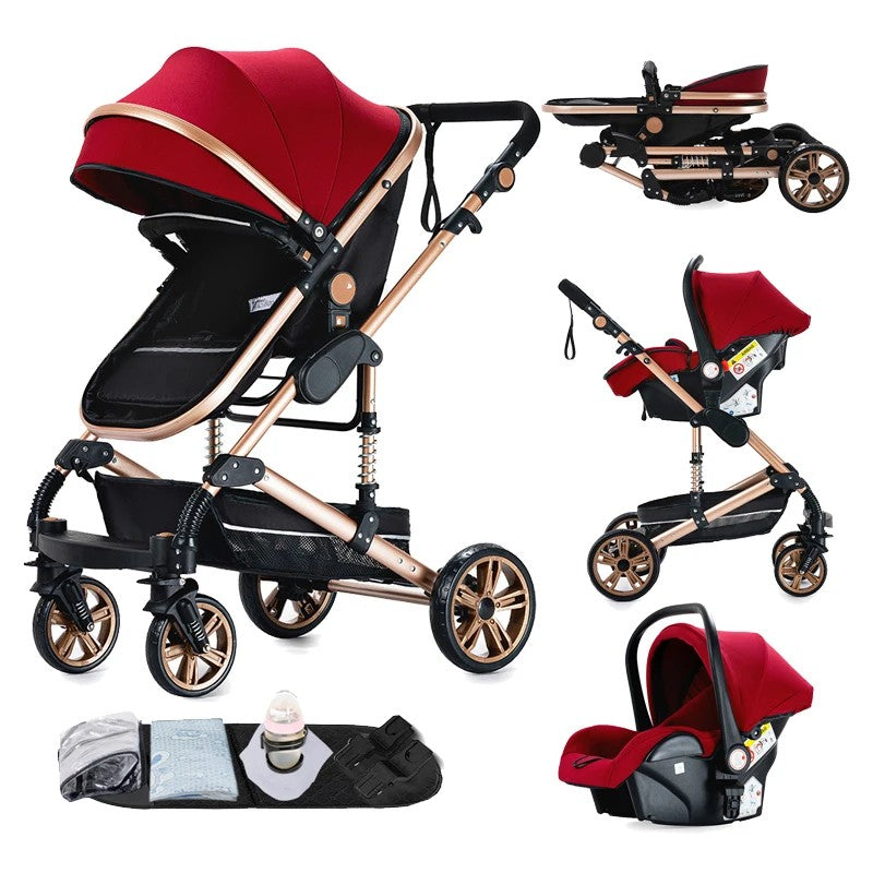 Poussette 3 en 1 Alma – Trio élégante, pliable et tout terrain