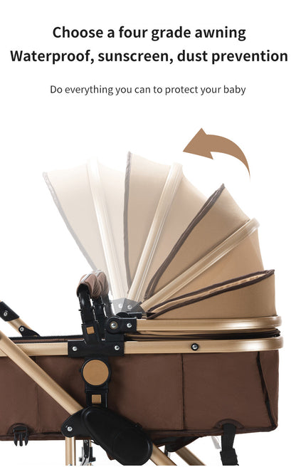 Poussette 3 en 1 Alma – Trio élégante, pliable et tout terrain