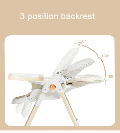Chaise haute évolutive 3 en 1 – Confortable, pliable et inclinable dès la naissance