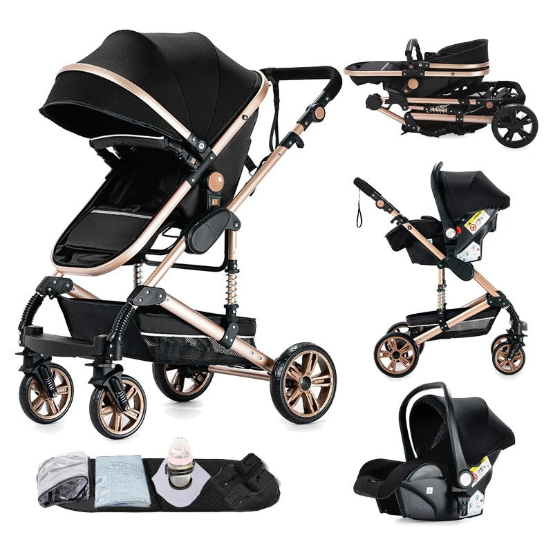 Poussette 3 en 1 Alma – Trio élégante, pliable et tout terrain